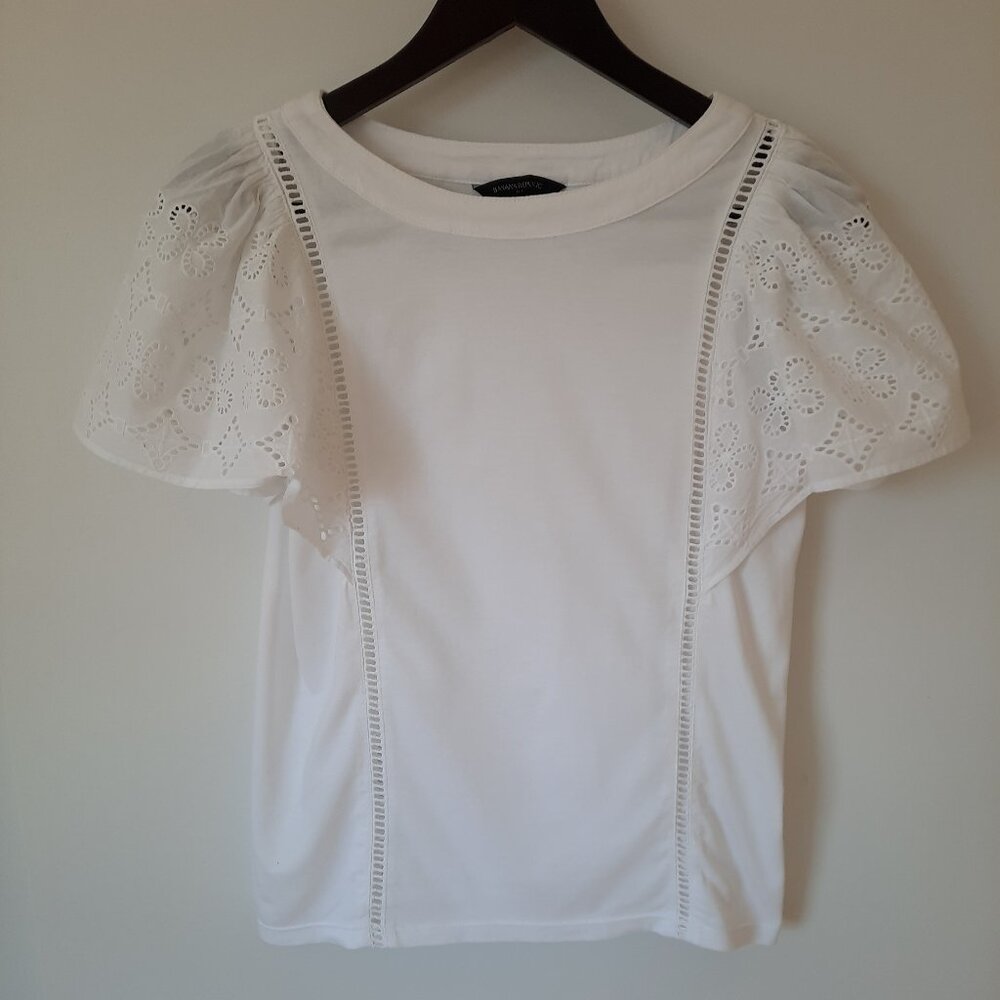 Banana Republic white short sleeve shirt XS